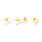Flower Clay Beads 9mm Fried Egg Design Polymer 100pcs 5