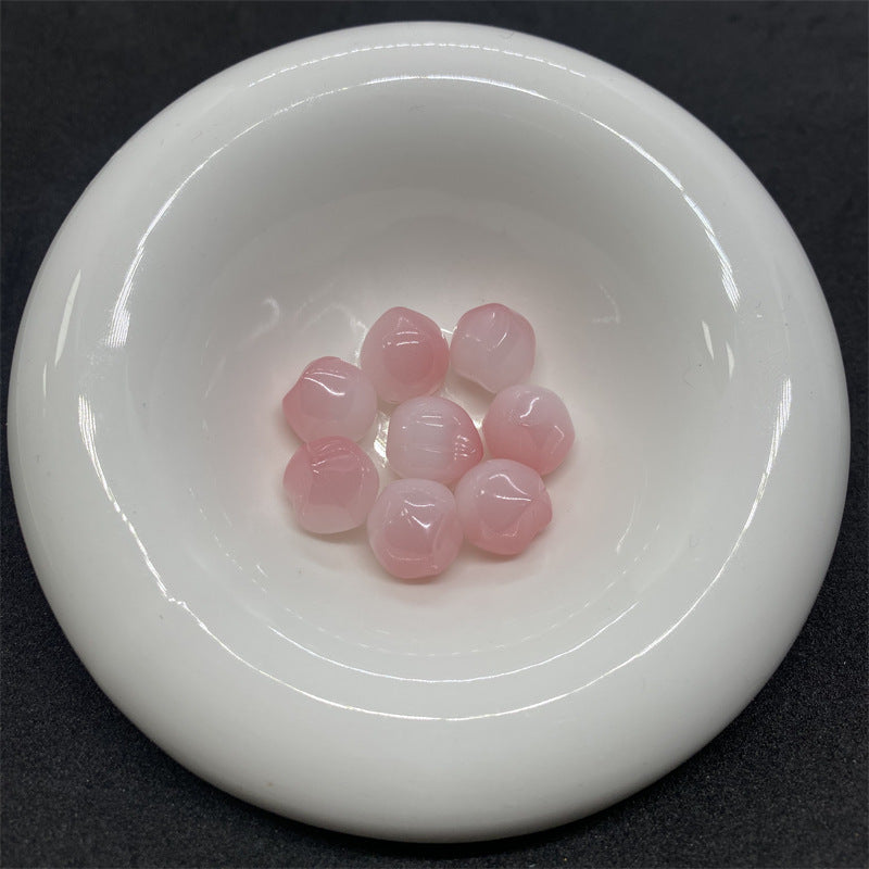 Czech Glass Half Hole Beads 12mm Gradient Peach Colors 100pcs 3