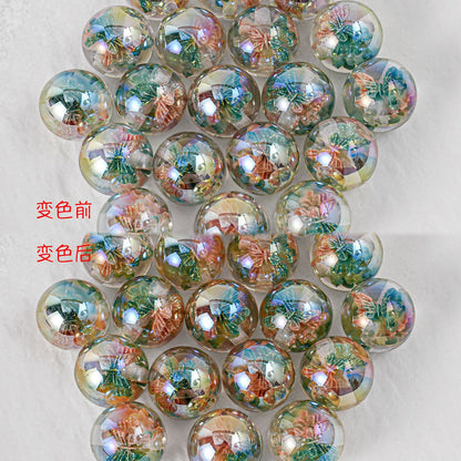 Shimmer Butterfly Inside Round Resin Beads 16mm Mixed Colors 20pcs 13