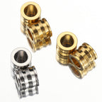 Stainless Steel Irregular Tube Metal Beads 8mm Chunky Textured 20pcs 4