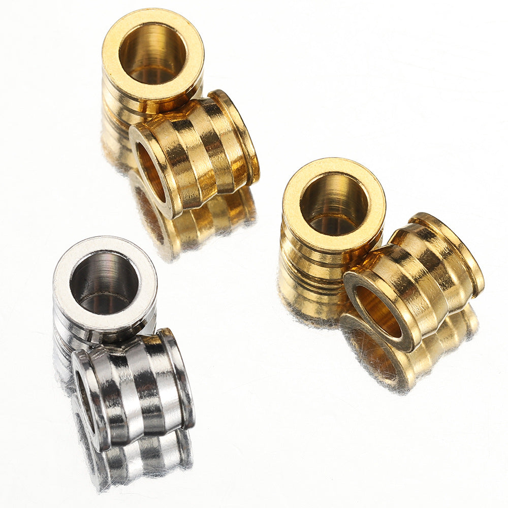 Stainless Steel Irregular Tube Metal Beads 8mm Chunky Textured 20pcs 4