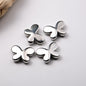 Plating Flower Butterfly Acrylic Beads 17-19mm Silver Metallic 100pcs 4