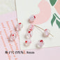 Lampwork Glass Beads Round 6-10mm Tiny Red Heart Pattern 2pcs 8