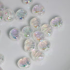 Transparent Wrinkled Flat Heart Acrylic Beads 14mm Iridescent 50pcs 4