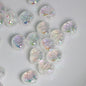 Transparent Wrinkled Flat Heart Acrylic Beads 14mm Iridescent 50pcs 4