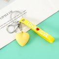 Resin Heart Keychain with Love Strap Pastel Colors 6