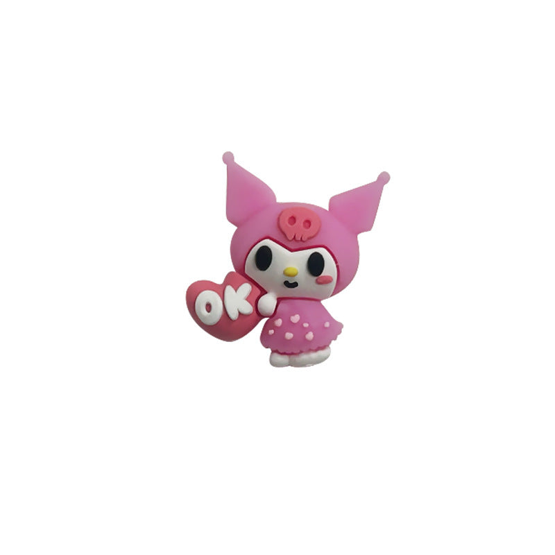 Silicone 3D Focal Beads Sanrio Pom Pom Purin Holding Dog OK Heart 7