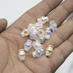 Plated Rhombus Acrylic Beads 13mm Transparent Iridescent 20pcs 6