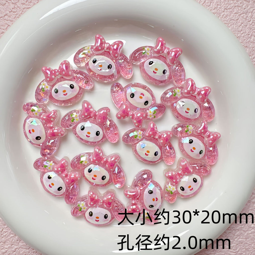 Iridescent Resin Beads Sanri Figures 5pcs Mixed Characters 4