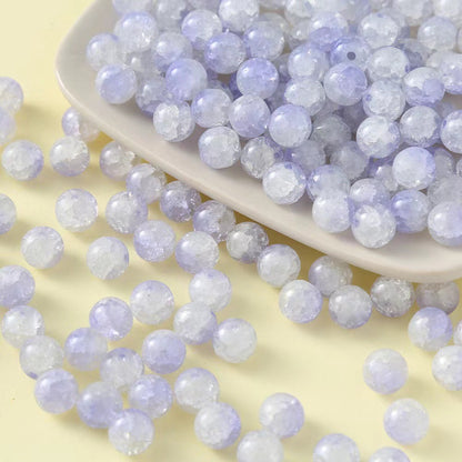 Gradient Crackle Round Glass Beads 10mm Pastel Mixed Colors 100pcs 20
