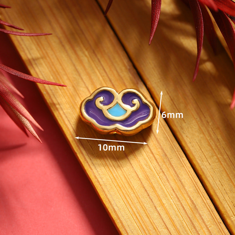 Cloud Metal Beads 14*9 12*8 10*6mm Enamel Alloy 100pcs 12
