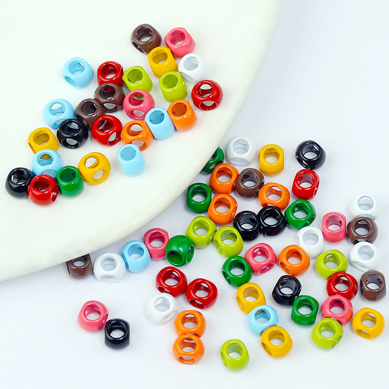 Cube Metal Beads 5mm Baking Painted Zinc Alloy 50pcs