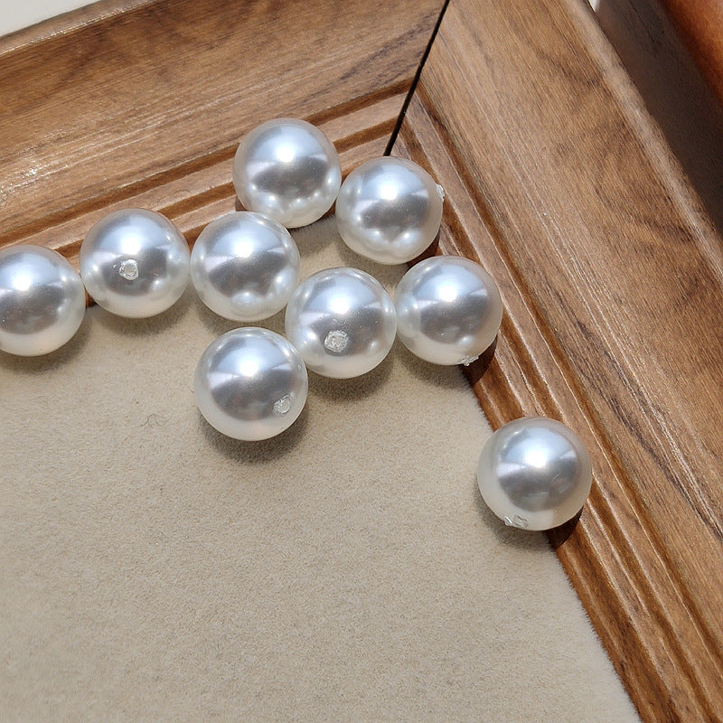 Pearl Round Glass Beads 8-16mm White Imitation 5pcs 3