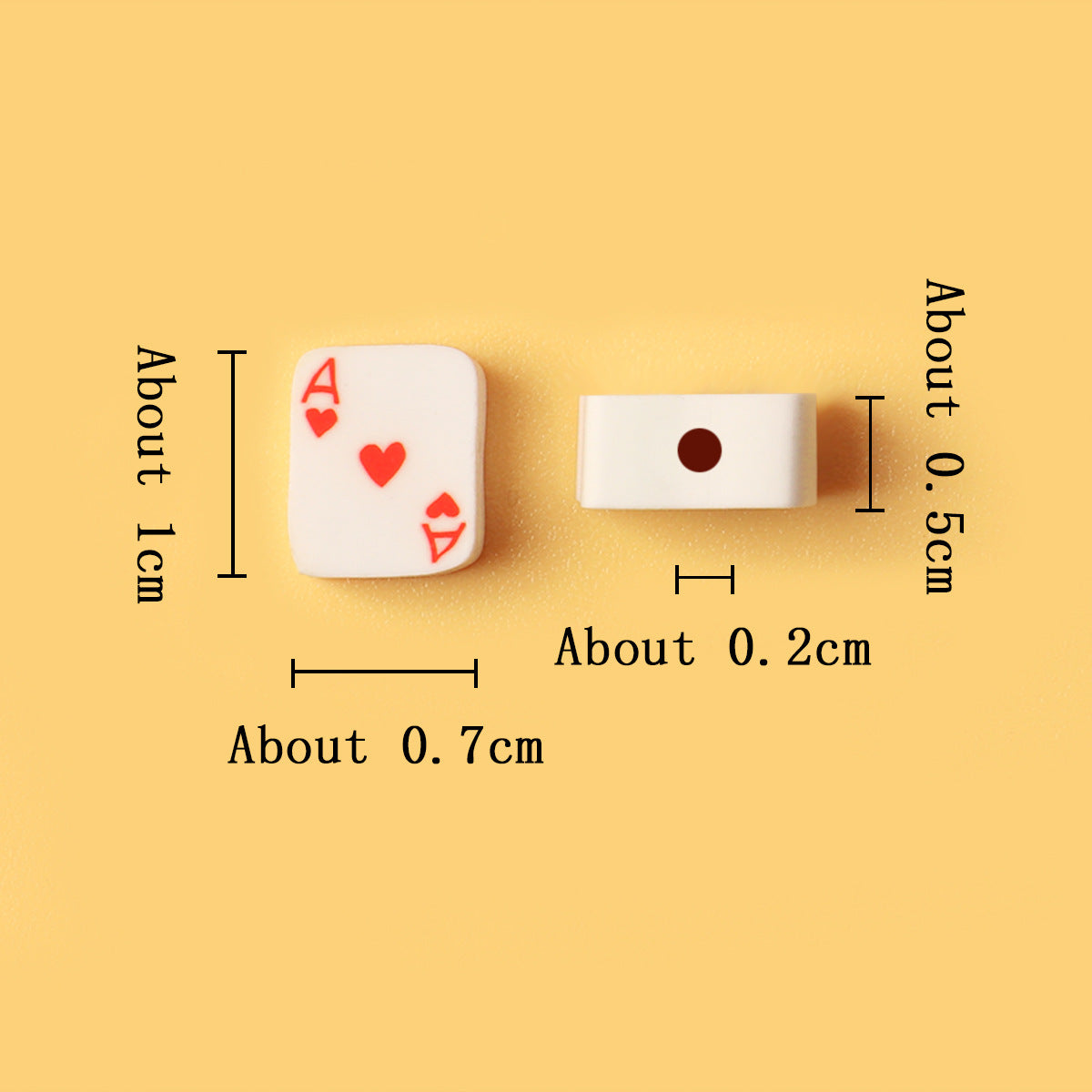 Flat Clay Beads 10mm Playing Cards Polymer Mixed 100pcs 2