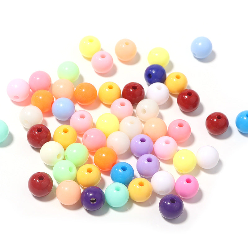 Macaron Color Acrylic Beads 6-12mm Smooth Glossy Round 100pcs 5