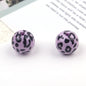 UV Plating Round Acrylic Beads 16mm Candy Colored Leopard Print 20pcs 11