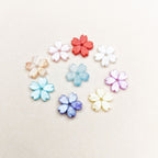 Cherry Blossom Acrylic Beads 10mm Translucent Colorful 30pcs