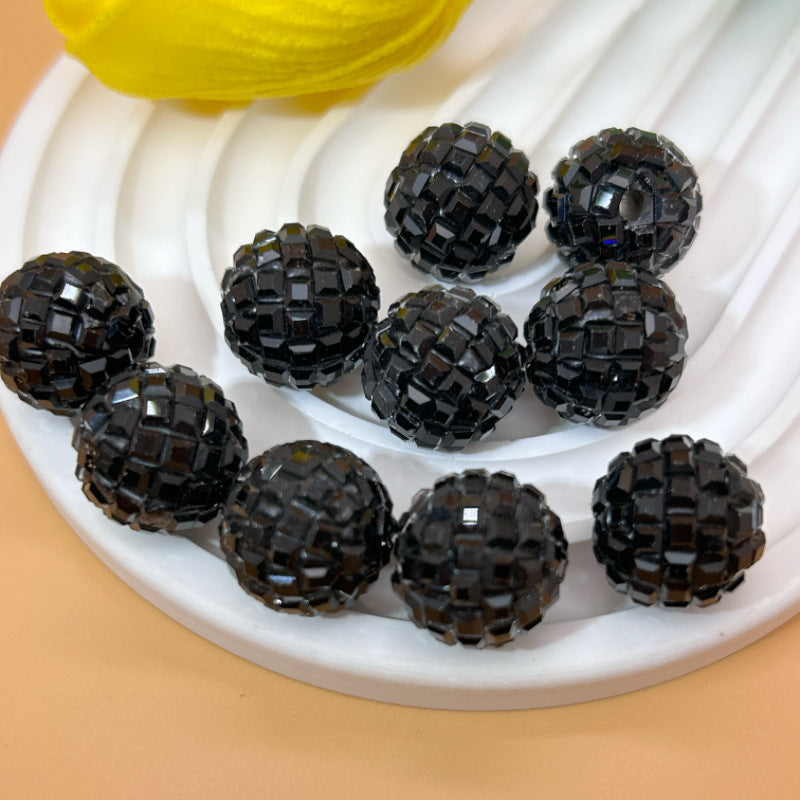 Rhinestone Round Clay Beads 16mm Bright Disco Ball 20pcs 7