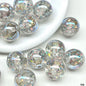 Clear Sparkle Glitter Resin Beads 16mm Round 10pcs 9
