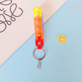 PVC Soft Rubber Bubble Wristlet Keychain Pastel Tie Dye Colors 4