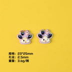 Glossy Pastel Cat Paw Resin Beads 25mm Shiny Plating 10pcs 6