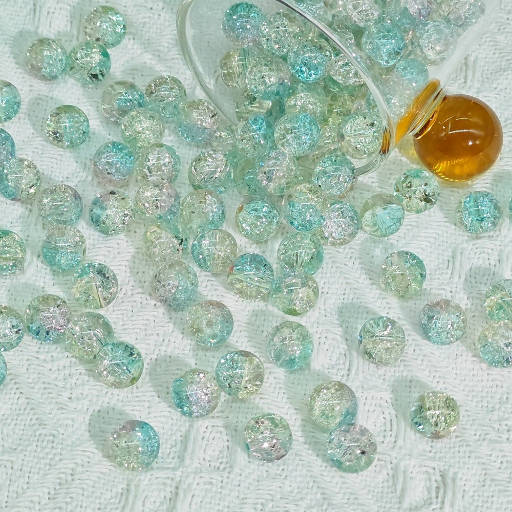 Crackle Glass Beads Round 10mm Transparent Mixed Colors 50pcs 76