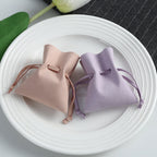 Microfiber Drawstring Pouches Imitation Leather Solid Colors 1pc 7x8 or 8x10cm 5