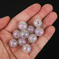 Plating Round Acrylic Beads 16mm Crackle Iridescent Pastel 50pcs 6