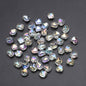 Faceted Four Sided Glass Beads 8mm Electroplated Colorful 50pcs 17