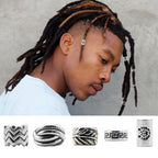 Vintage Metal Beard Beads Viking Nordic Pattern 5pcs 2