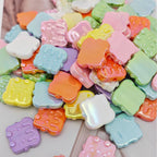 UV Plating Toast Baby Acrylic Flat Beads 24mm Colorful 50pcs 3