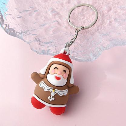 PVC Christmas Santa Claus Snowman Keychain Festive Holiday Charm 7