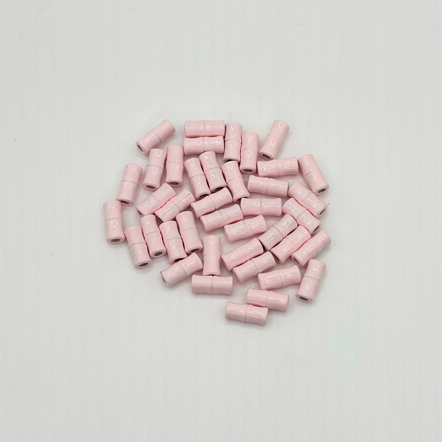 Bamboo Tube Metal Beads 3x8mm Baking Painted Alloy 40pcs 7