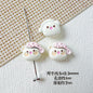 Baking Painted Teddy Bear and Flowerpot Metal Beads 15mm 10pcs 6