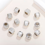 Glass Spacer Beads 9mm White Rhinestone-embedded 100pcs 3