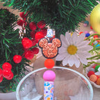 Silicone Focal Beads Mickey Head Multi-Color Spotted Pattern 20pcs 6