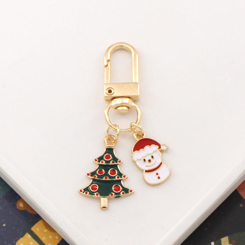 Cartoon Christmas Keychain Metal Alloy Enamel Holiday Icons 4