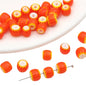 Glaze Millefiori Glass Beads 6mm Striped Colorful Glossy 10pcs 7