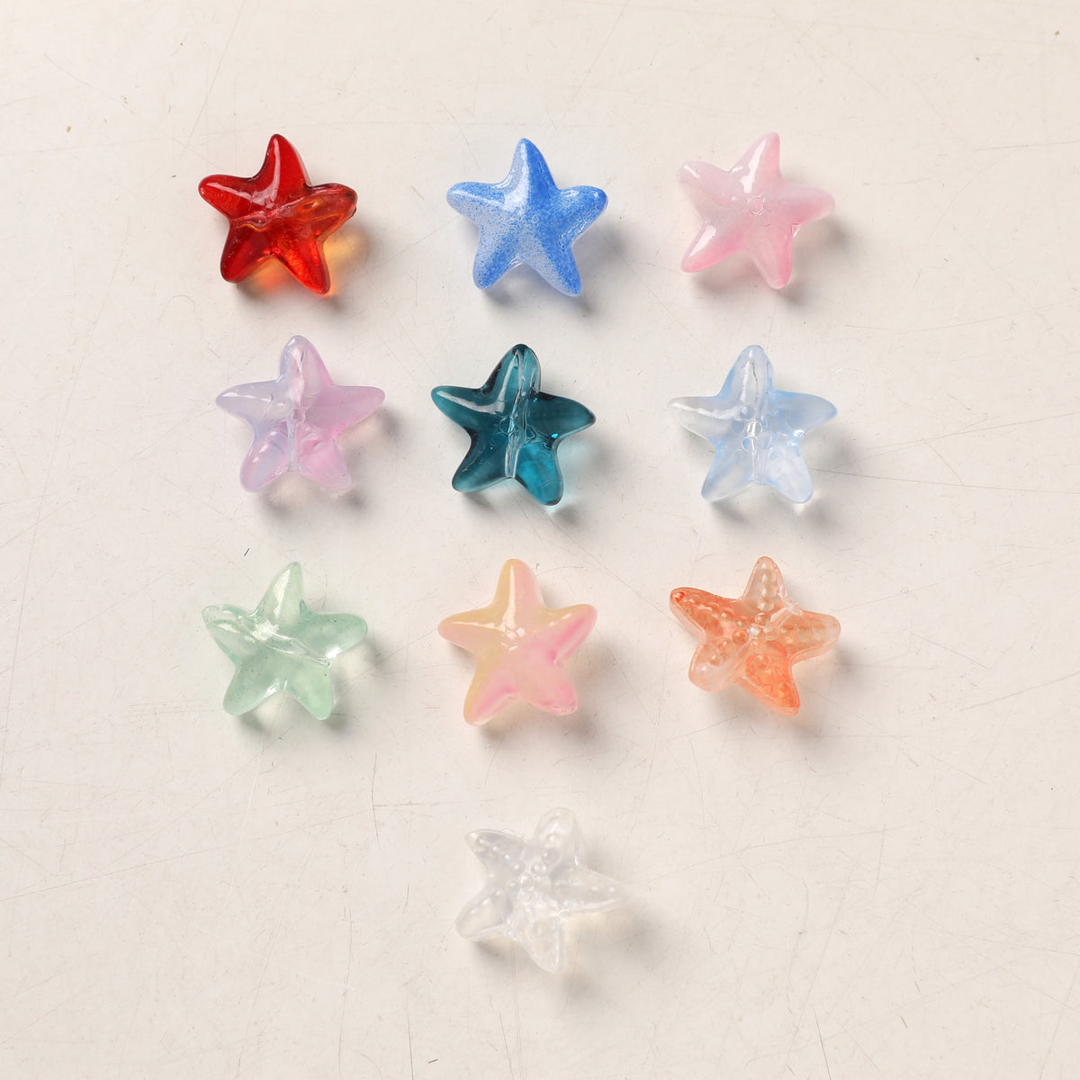 Lampwork Glass Beads Irregular Starfish 15mm Translucent Colors 20pcs 3