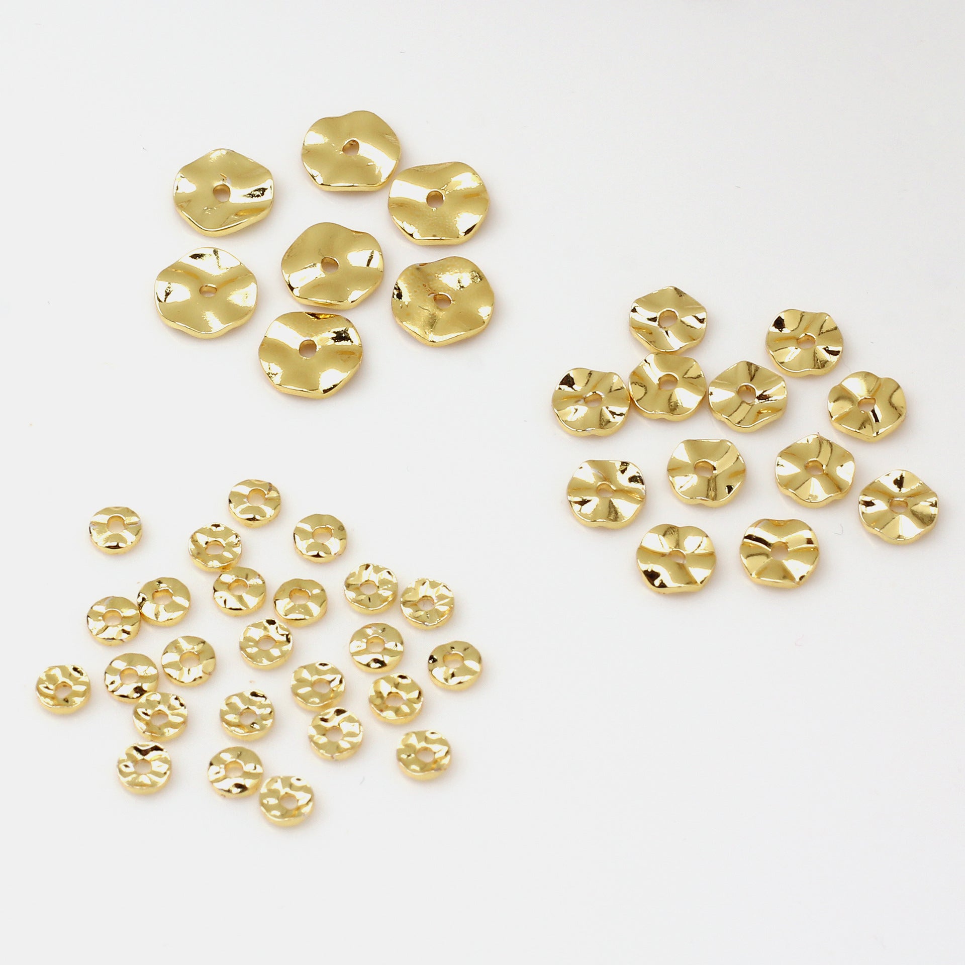 Brass Irregular Ripple Spacer Beads 4-8mm 100pcs 6