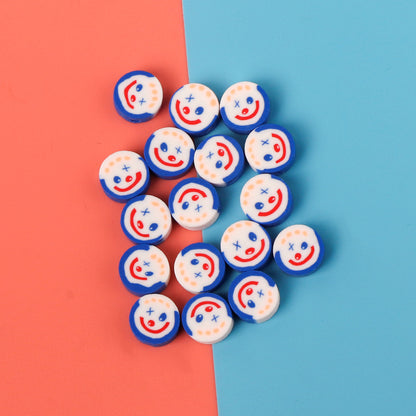 Flat Clay Beads 10mm Clown Anime Colorful Polymer 100pcs 4