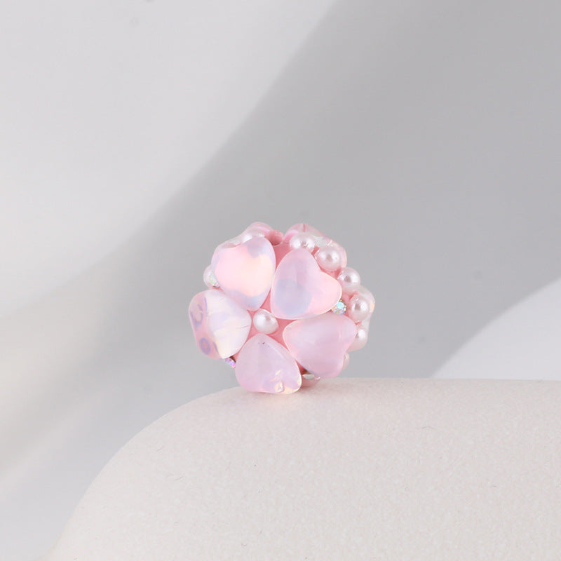 Moonstone Five-Petal Flower Clay Beads 19mm Opalescent 5pcs 8