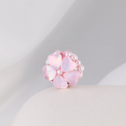 Moonstone Five-Petal Flower Clay Beads 19mm Opalescent 5pcs 8