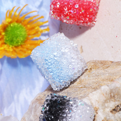 Gradient Acrylic Square Beads 16mm Granulated Sugar Texture 5pcs 3