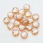 Rose Plated Glass Beads 10mm Glossy Spiral Floral Design 30pcs 8
