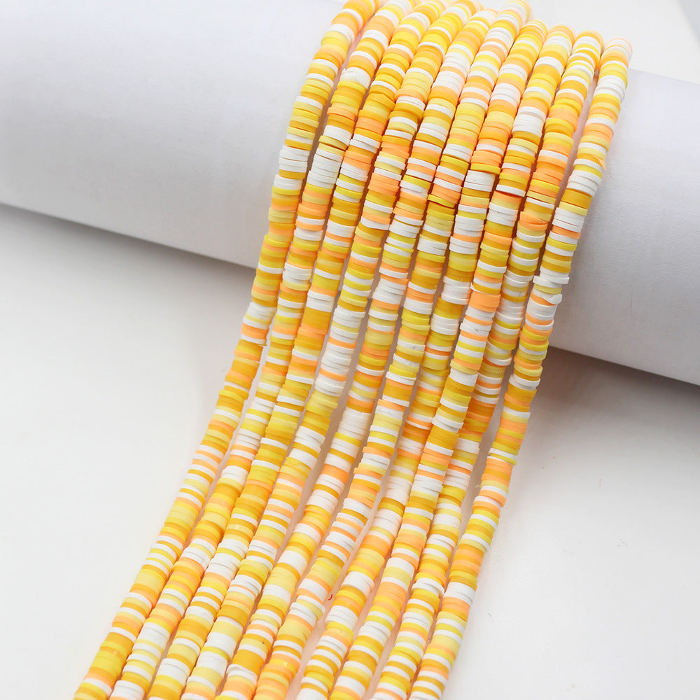 Flat Disc Clay Beads 6mm Colorful Matte Polymer 10strands 16