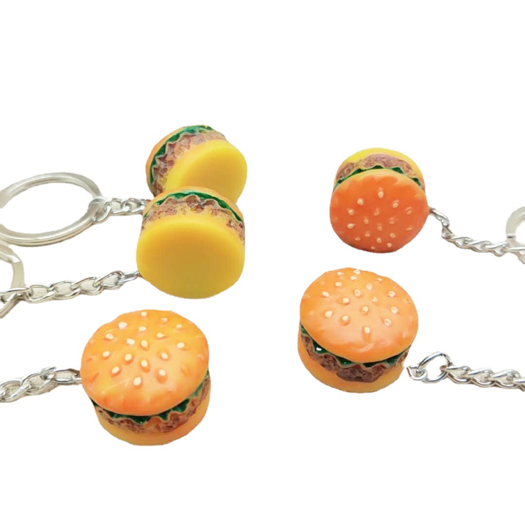 Resin Hamburg Food Keychain Glossy Mini Burger Charm 5