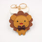 PU Leather Lion Keychain Cute Cartoon Animal Charm 4