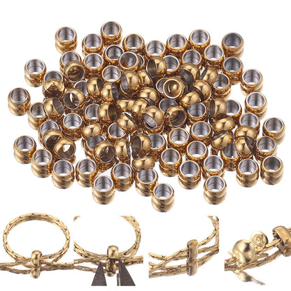 Stainless Steel Flat Crimp Metal Beads 1.5-4mm Mixed Sizes 100pcs