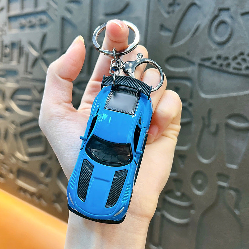 Pull Back Racing Car Keychain Alloy Body Glossy Finish 12